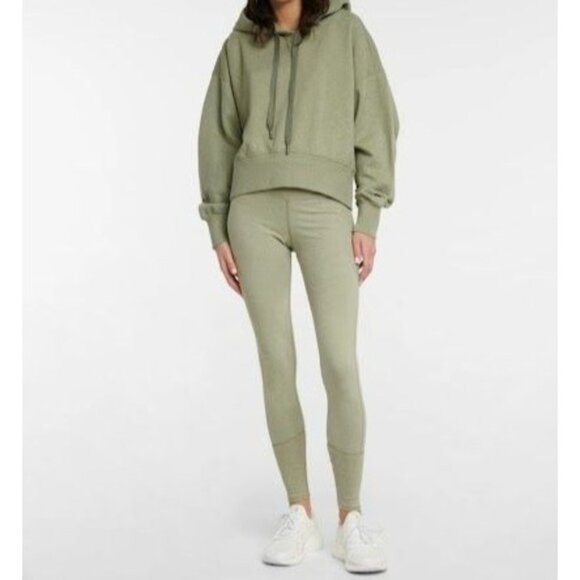 Dorothee Schumacher Cropped Sage Green Hoodie With Drawstring & Ribbed Cuffs S - Picture 1 of 12